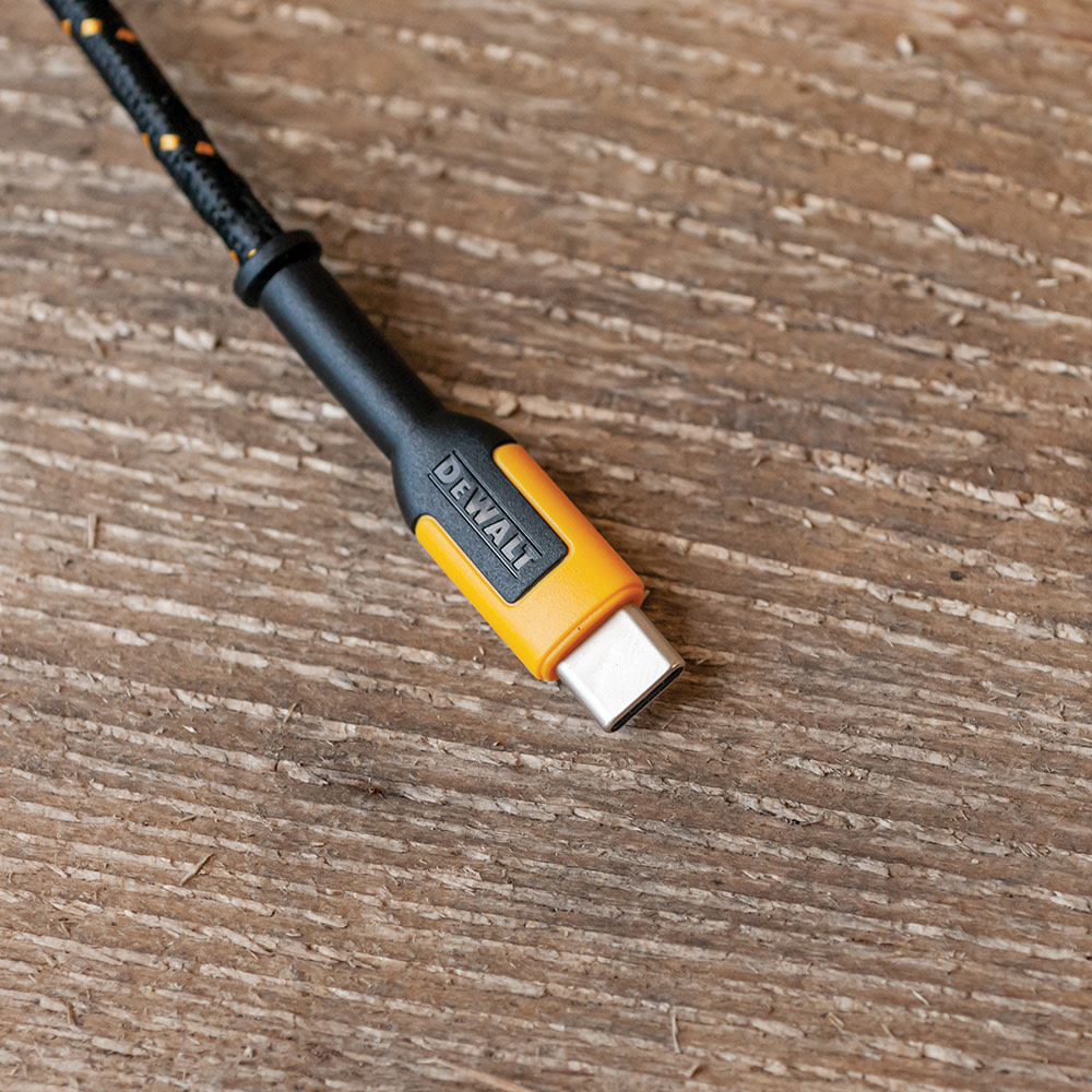 DEWALT Phone Charger USB-C Reinforced Braided Cable 6′ - Flockneti