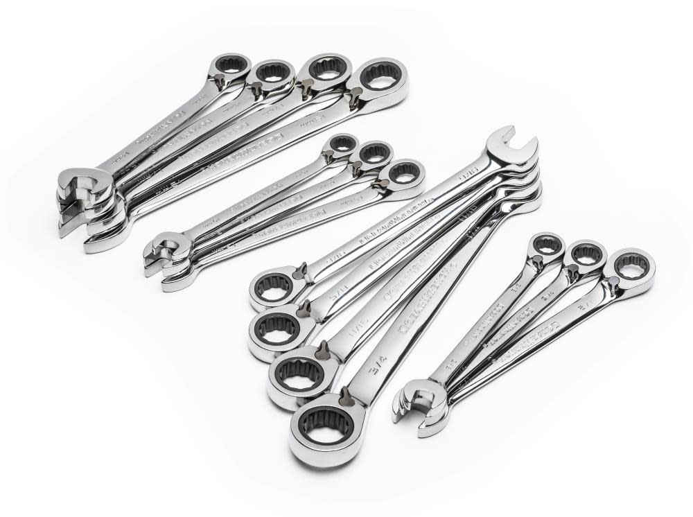 GEARWRENCH Ratcheting Combination SAE/Metric Wrench Set 14pc - Flockneti