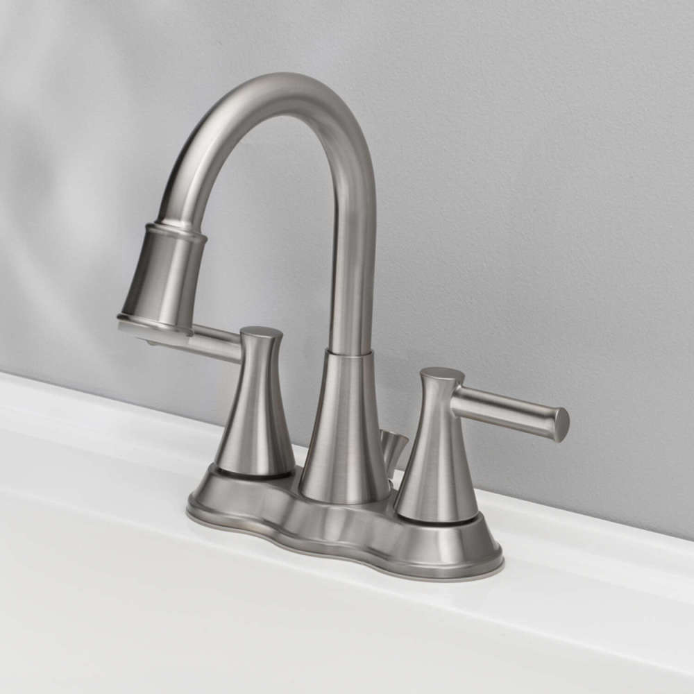 Oakbrook LED Bathroom Sink Faucet Two Handle Brushed Nickel - Flockneti