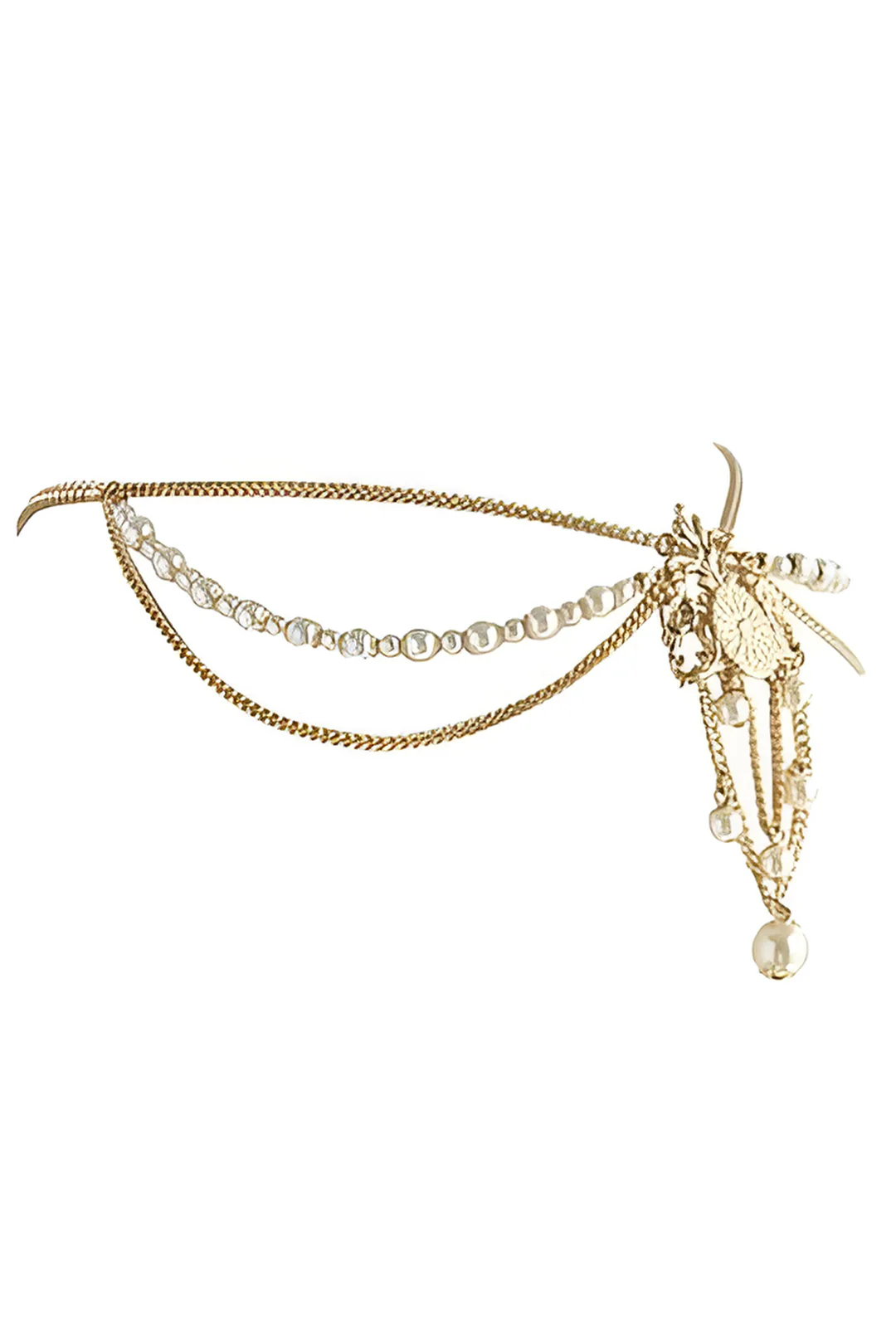 Pearl Fringe Crown Hair Accessory - Flockneti