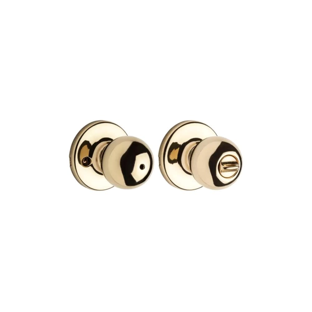 Kwikset Polished Brass Bed/Bath Polo Privacy Door Knob Set - Flockneti