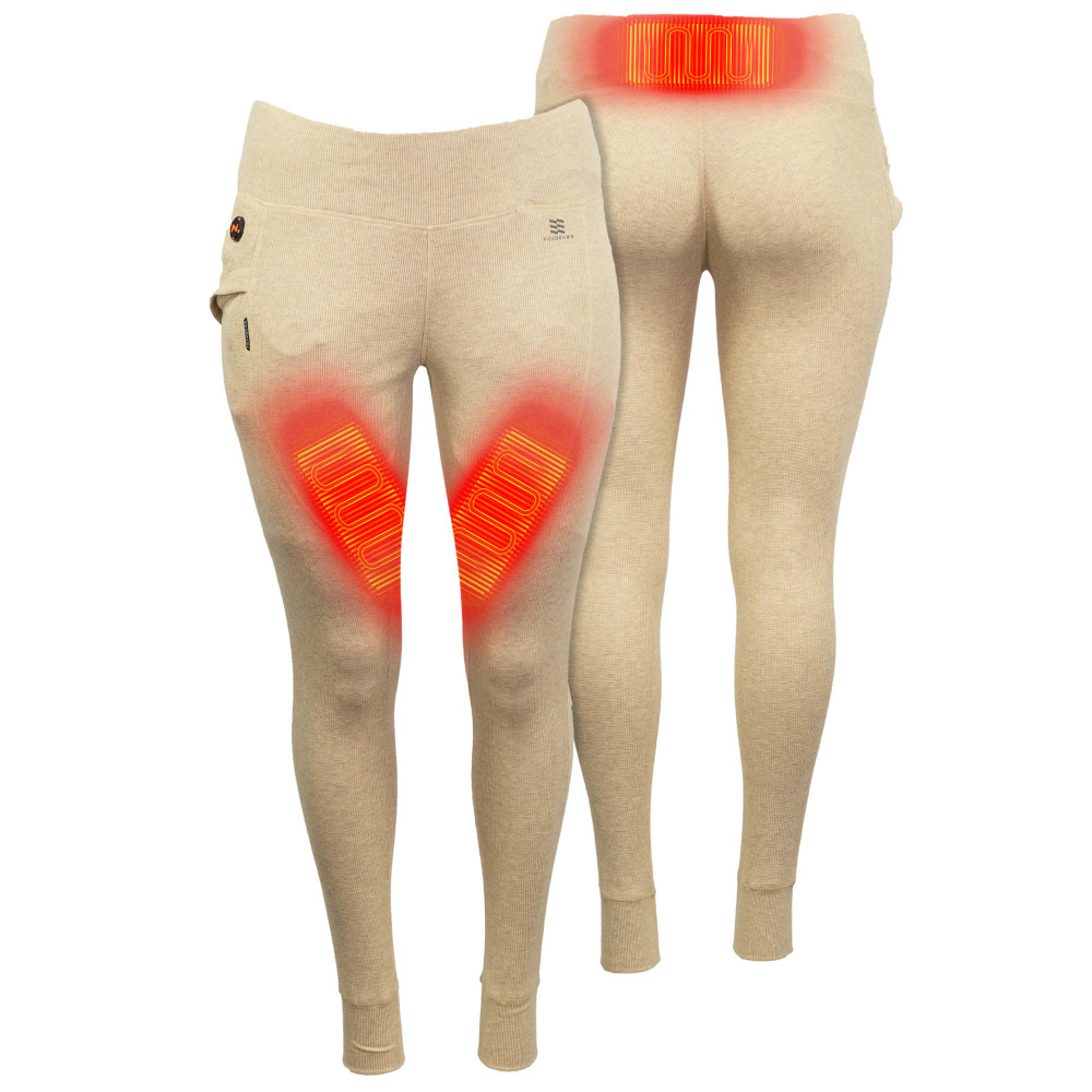 Mobile Warming Thermick Baselayer Pant Womens 7.4V Tan XL - Flockneti
