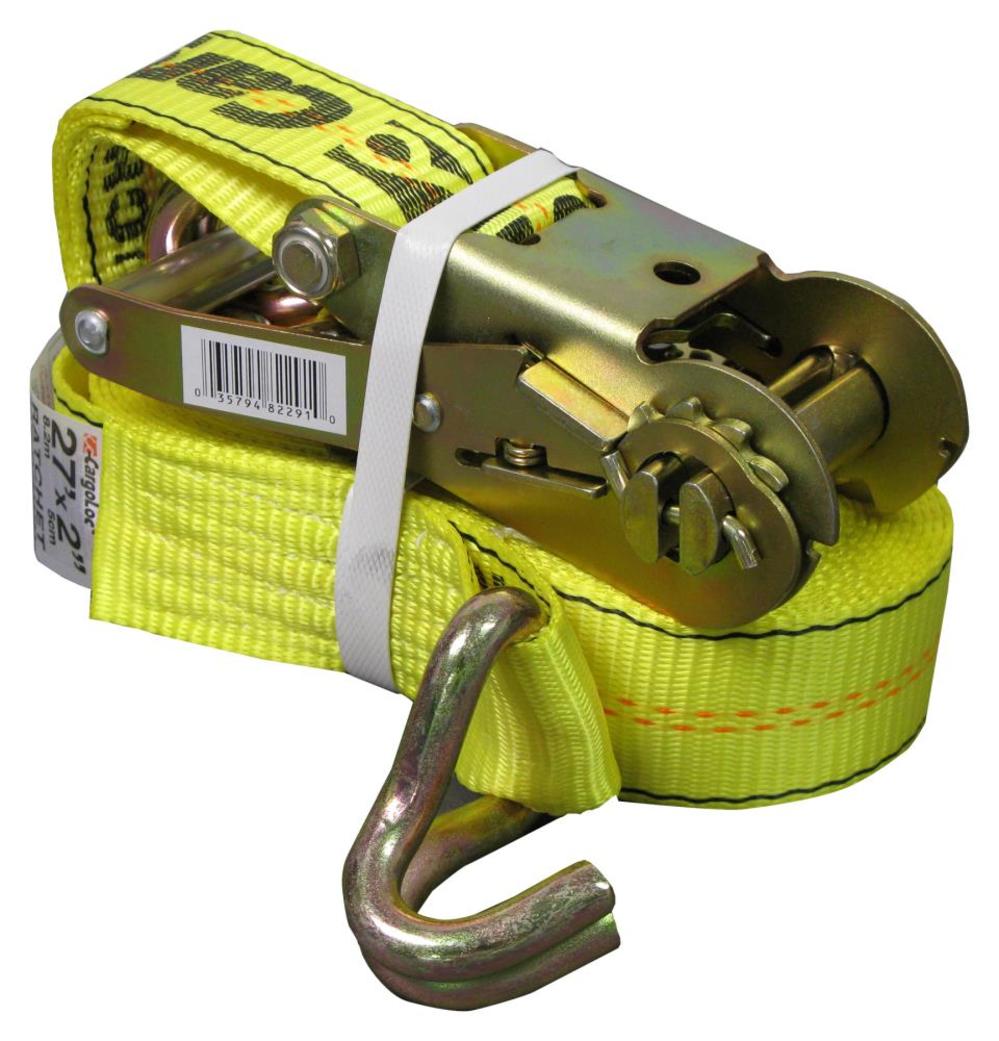Allied International Cargoloc 2″x27′ Ratchet Tie Down with J Hook – 10pk - Flockneti