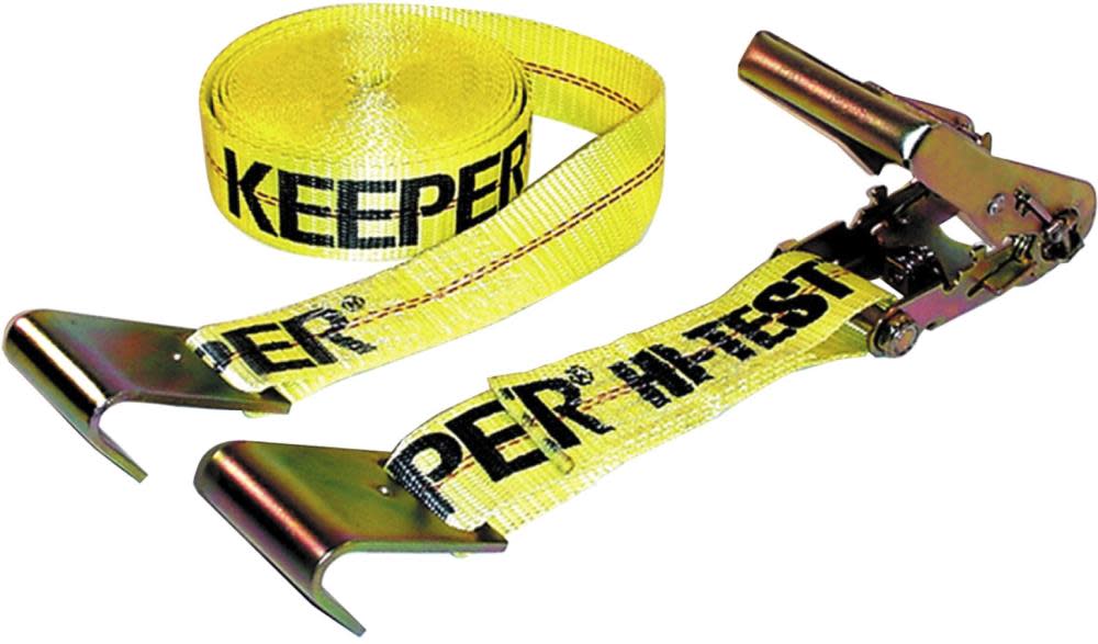 Keeper 27 Ft. x 2 In. Ratchet Tie Down with Flat Hooks - Flockneti