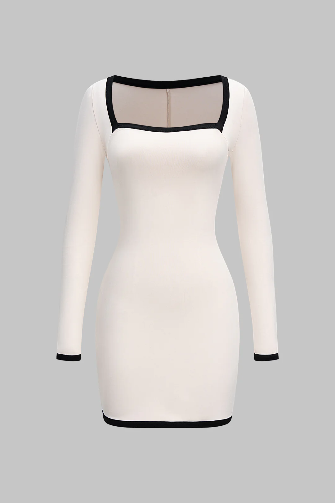 Contrast Long Sleeve Mini Dress - Flockneti