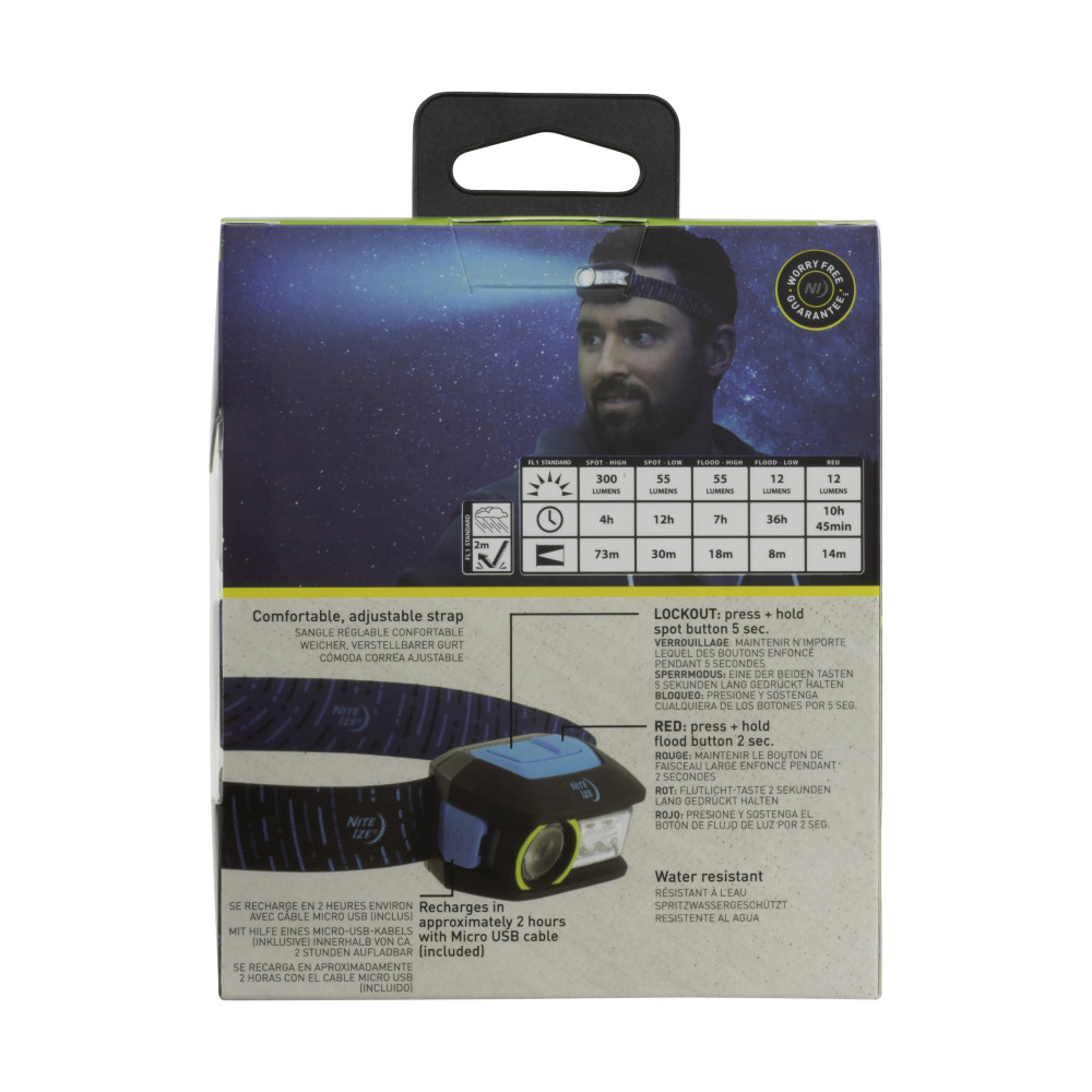 Nite Ize Radiant 300 Headlamp Rechargeable Blue - Flockneti