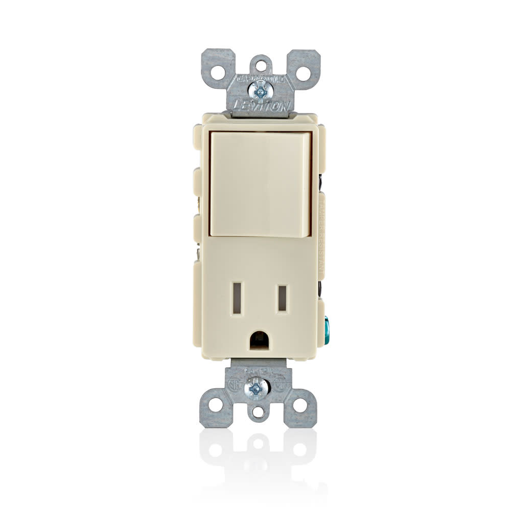 Leviton Decora Switch & Receptacle/Outlet 15A Light Almond Combination - Flockneti