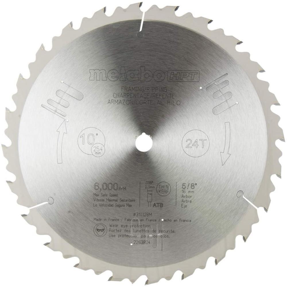Metabo HPT Miter/Table Saw Blade 10″ 24T Tungsten Carbide Tipped - Flockneti