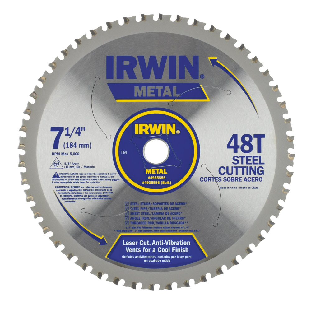 Irwin 7-1/4″ x 48T Master Combination Ferrous Steel 5/8″ Arbor – Carded - Flockneti