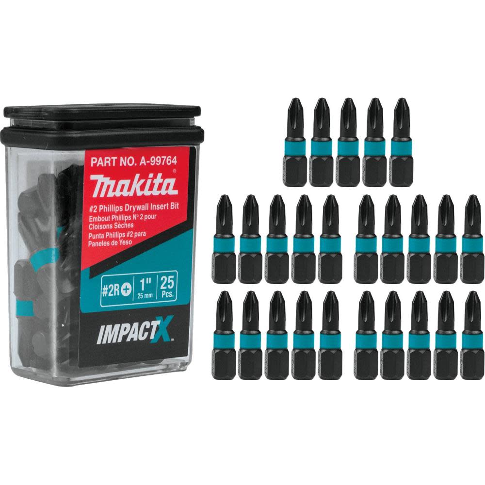 Makita Impact X #2 Phillips Drywall 1 Insert Bit 25/pk - Flockneti