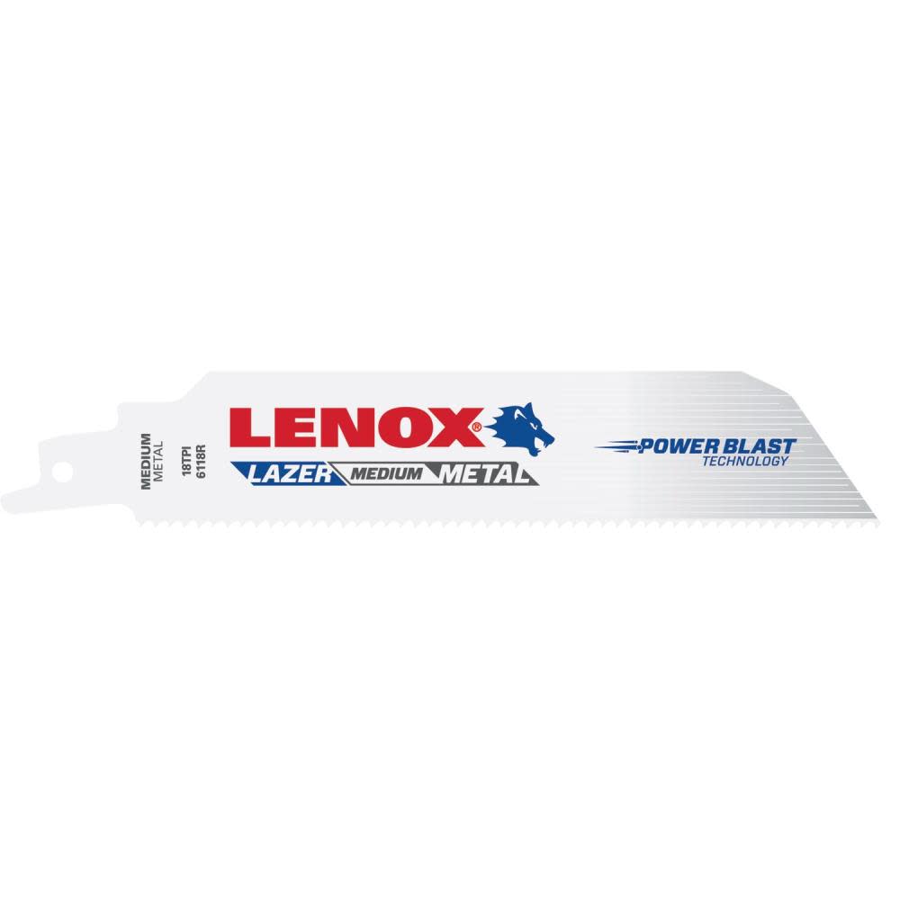 Lenox Reciprocating Saw Blade B6118R 6″ X 1″ X .035″ X 18 TPI 25pk - Flockneti