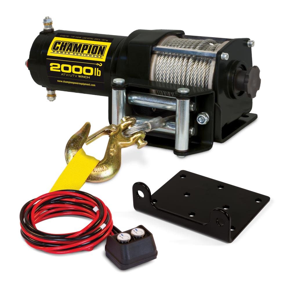 Champion Power Equipment 2000-lb. ATV/UTV Winch Kit - Flockneti