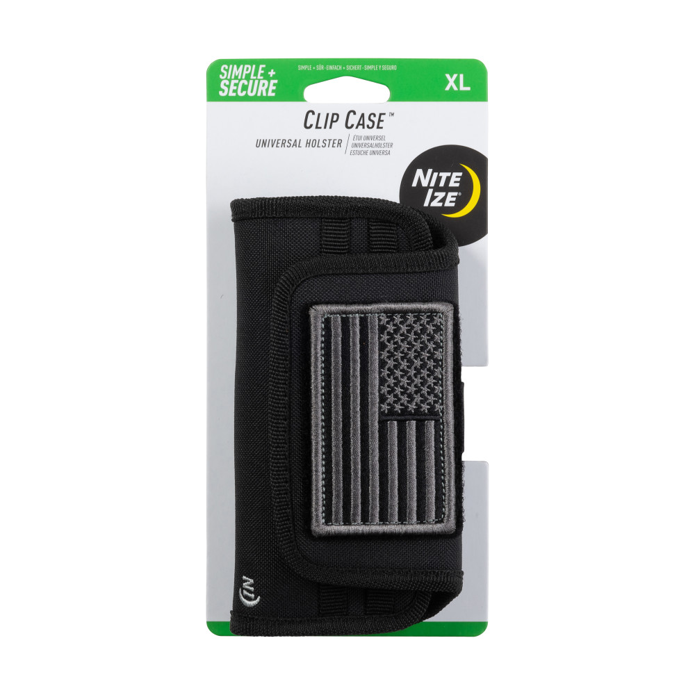 Nite Ize Clip Case Horizontal Universal Phone Holster XL USA Patch - Flockneti