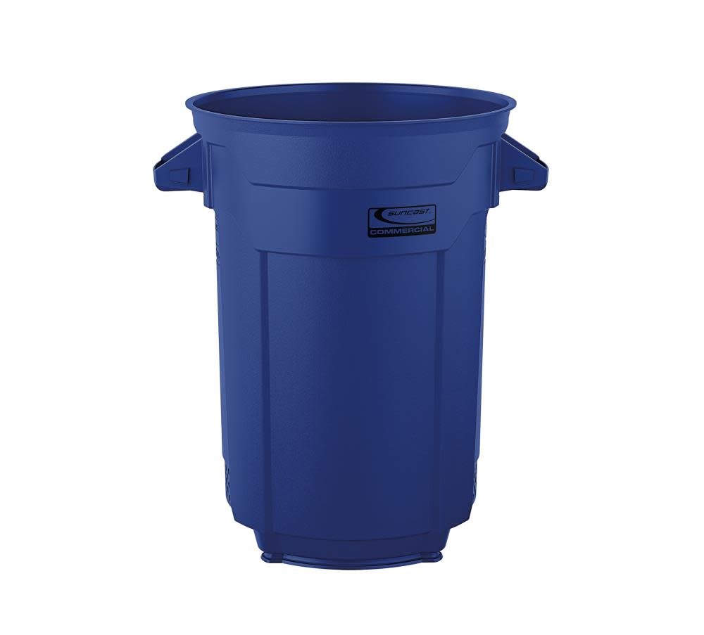 Suncast Plastic Utility Trash Can – 32 Gallon Blue - Flockneti