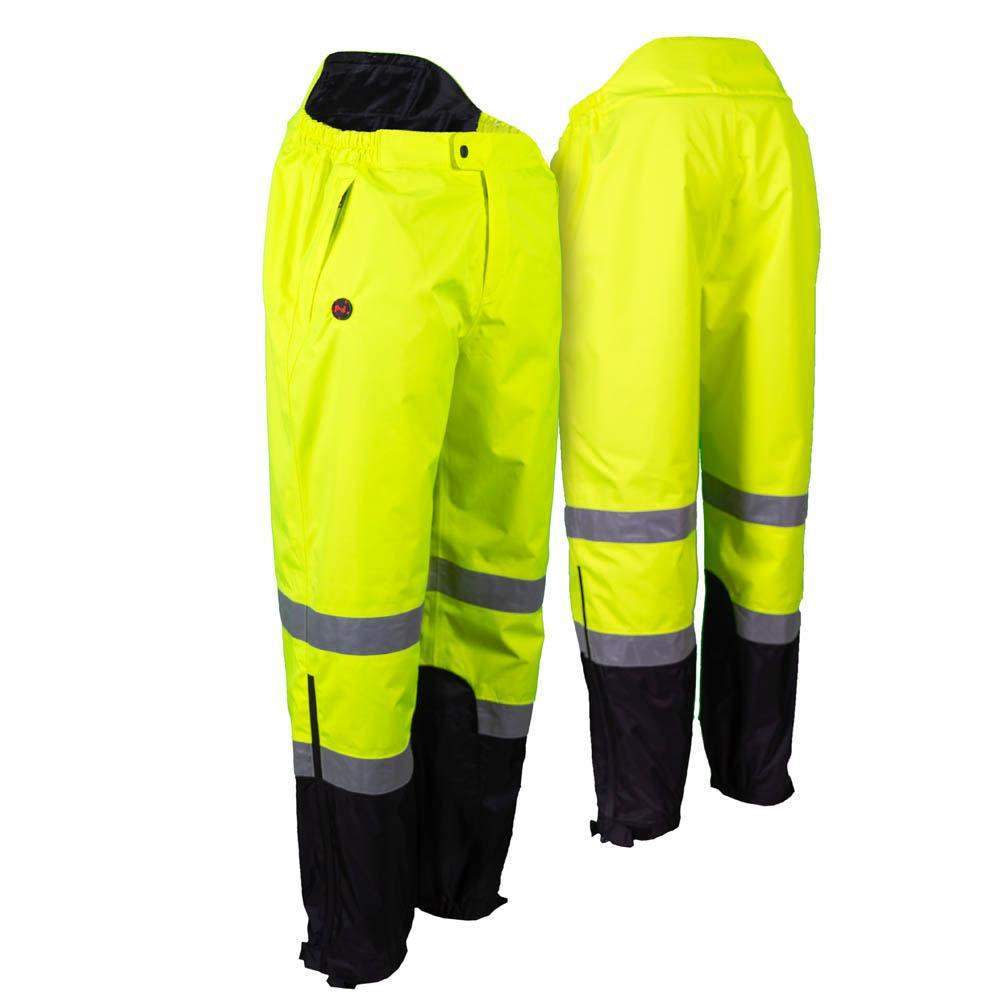 Mobile Warming 7.4V Heated Rain Pant Mens Hi-Vis Large - Flockneti