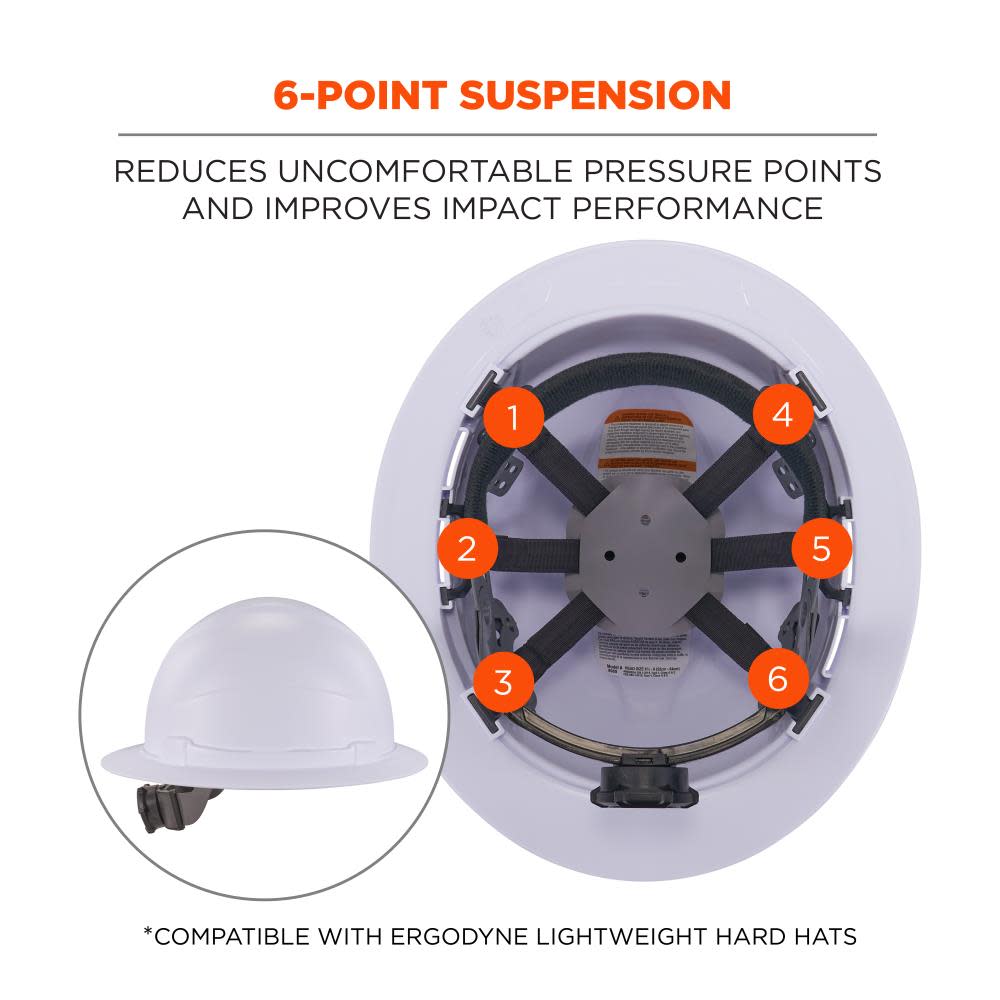 Ergodyne Skullerz 8986 Gray 6 Point Hard Hat Suspension Replacement - Flockneti