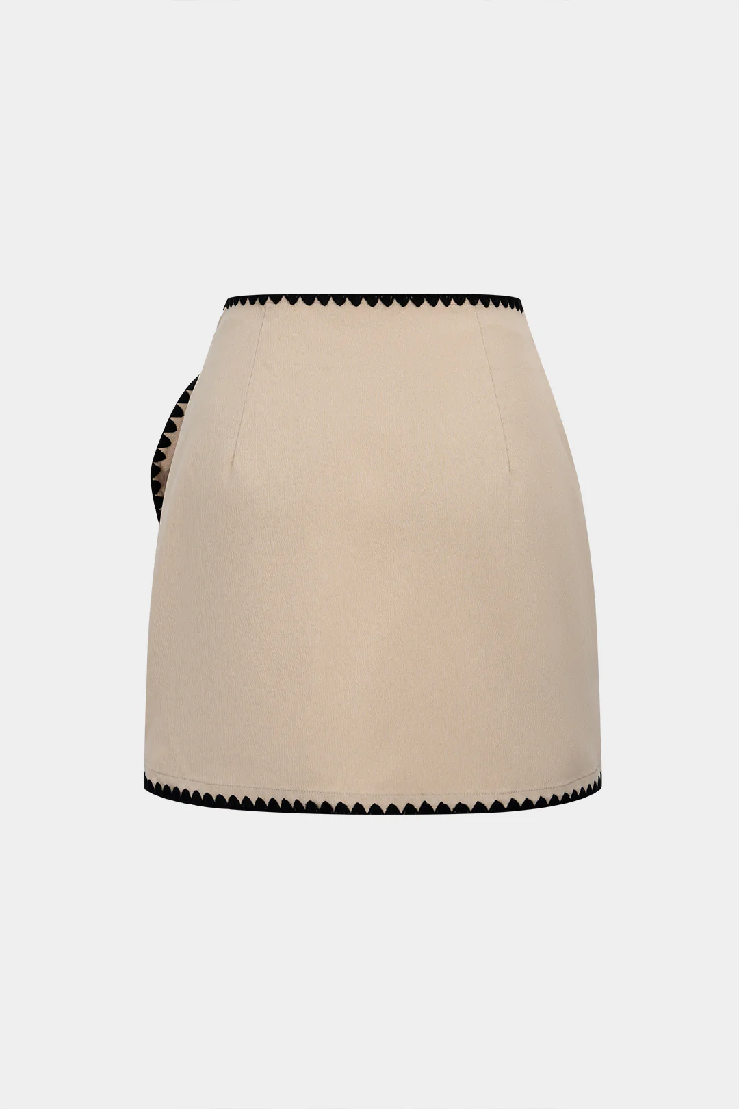 Contrast Binding Asymmetrical Knotted Skirt - Flockneti