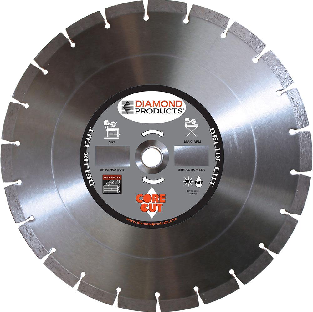 Diamond Products 14 In. x .125 x 1 In. Delux-Cut Masonry Blade - Flockneti