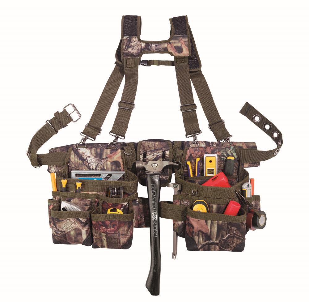 Bucket Boss Camo Tool Belt with Suspenders - Flockneti
