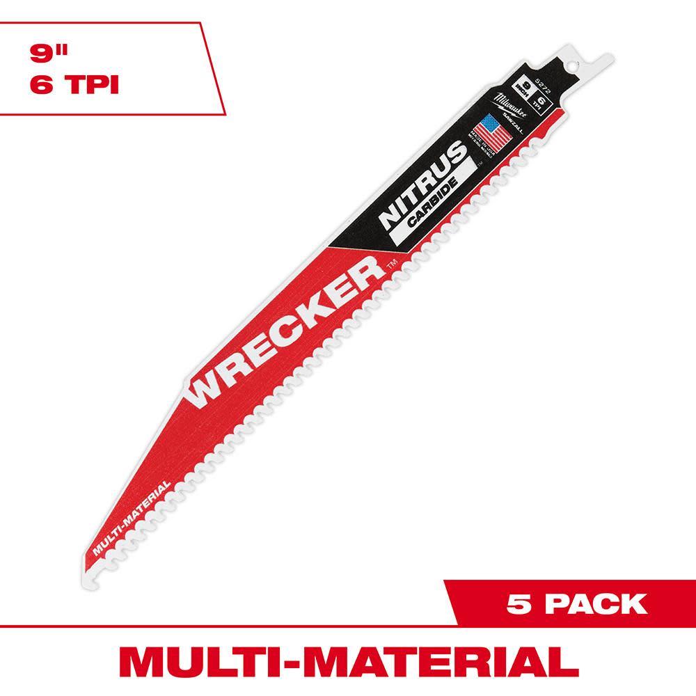 Milwaukee 9″ WRECKER with NITRUS CARBIDE 5Pk - Flockneti