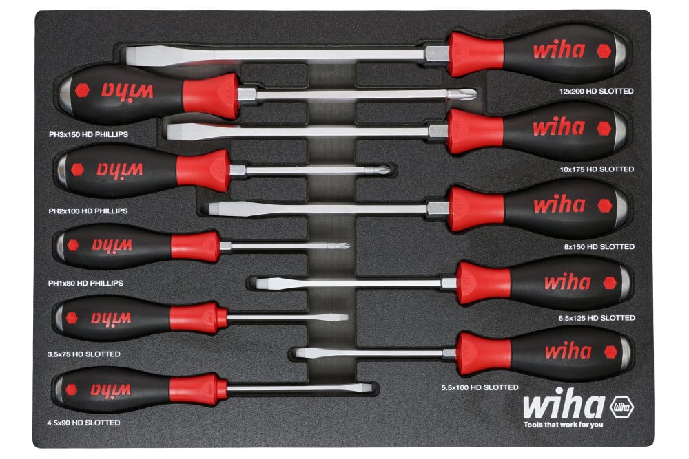 Wiha SoftFinish Screwdriver Tray Set 10pc - Flockneti