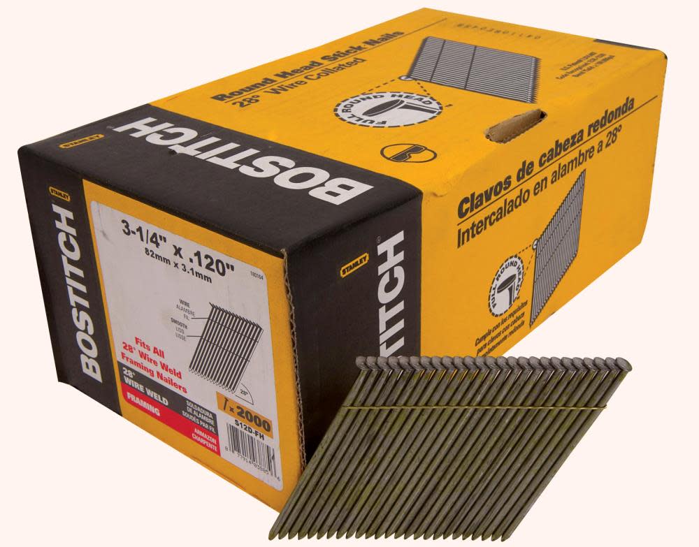 Bostitch 3-1/4 In. x .120 Offset Round Head Wire Weld Framing Nail - Flockneti
