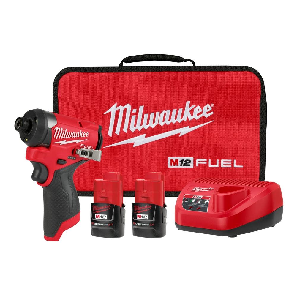 Milwaukee M12 FUEL 1/4″ Hex Impact Driver Kit - Flockneti