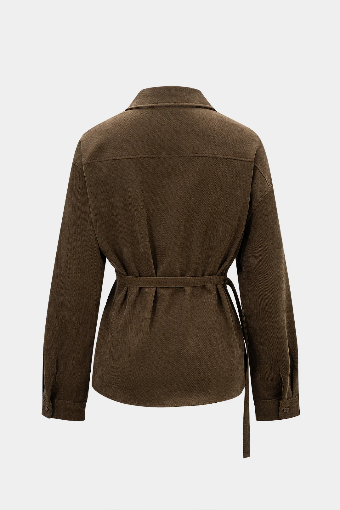 Asymmetrical Tie-Up Long-Sleeve Shirt - Flockneti
