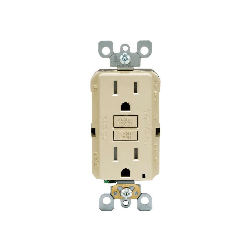 Leviton SmartlockPro GFCI Outlet 15A 125V Duplex Ivory NEMA 5-15R - Flockneti