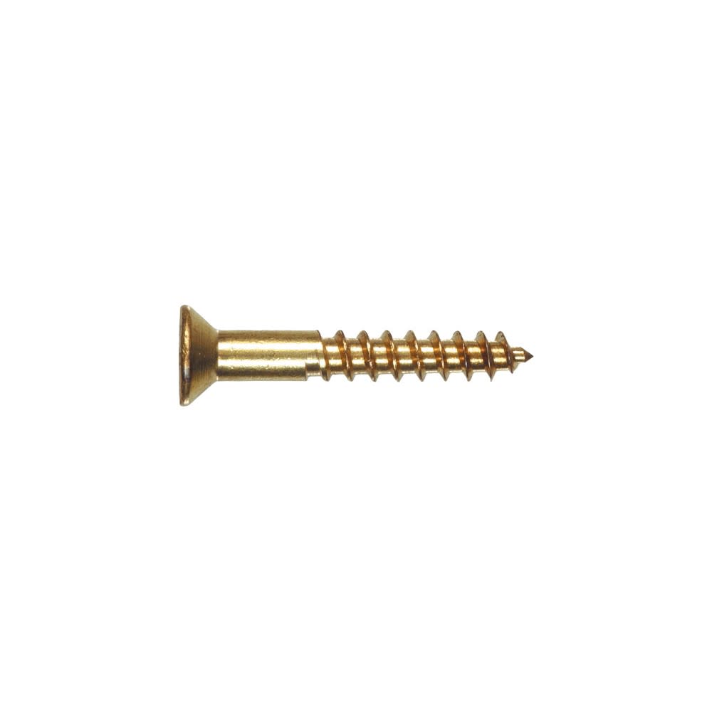 Hillman #12 x 1 1/2″ Brass Flat Head Phillips Wood Screw 100pk - Flockneti