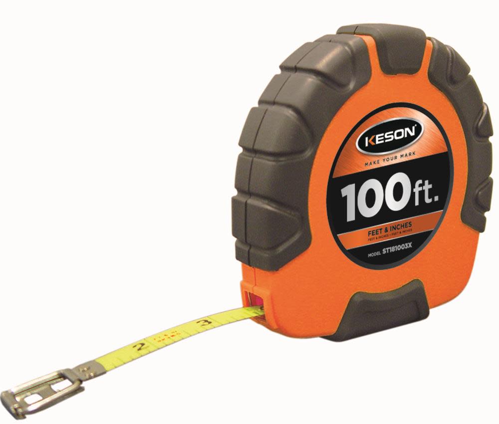 Keson 100 ft. Steel Closed Reel Tape Speed Rewind Feet and Inches - Flockneti