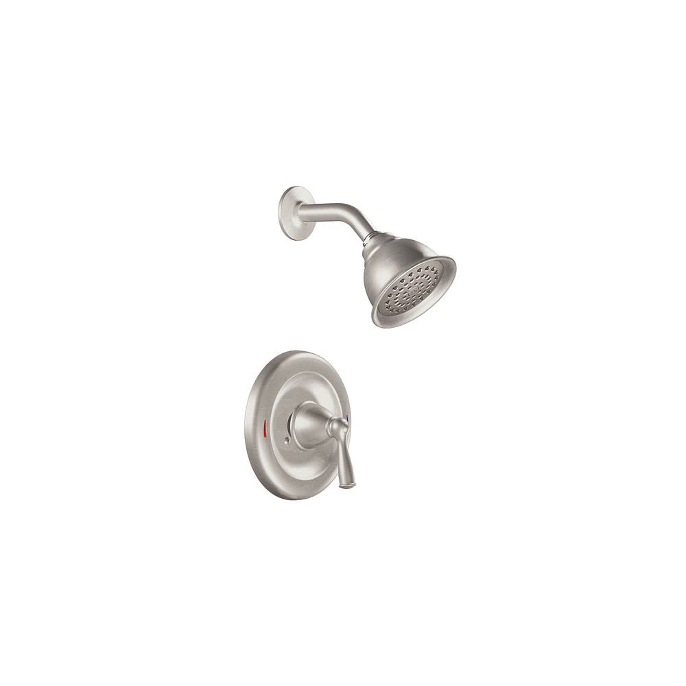 Moen Banbury Shower Head Spot Resist Brushed Nickel 4″ 1 Handle - Flockneti