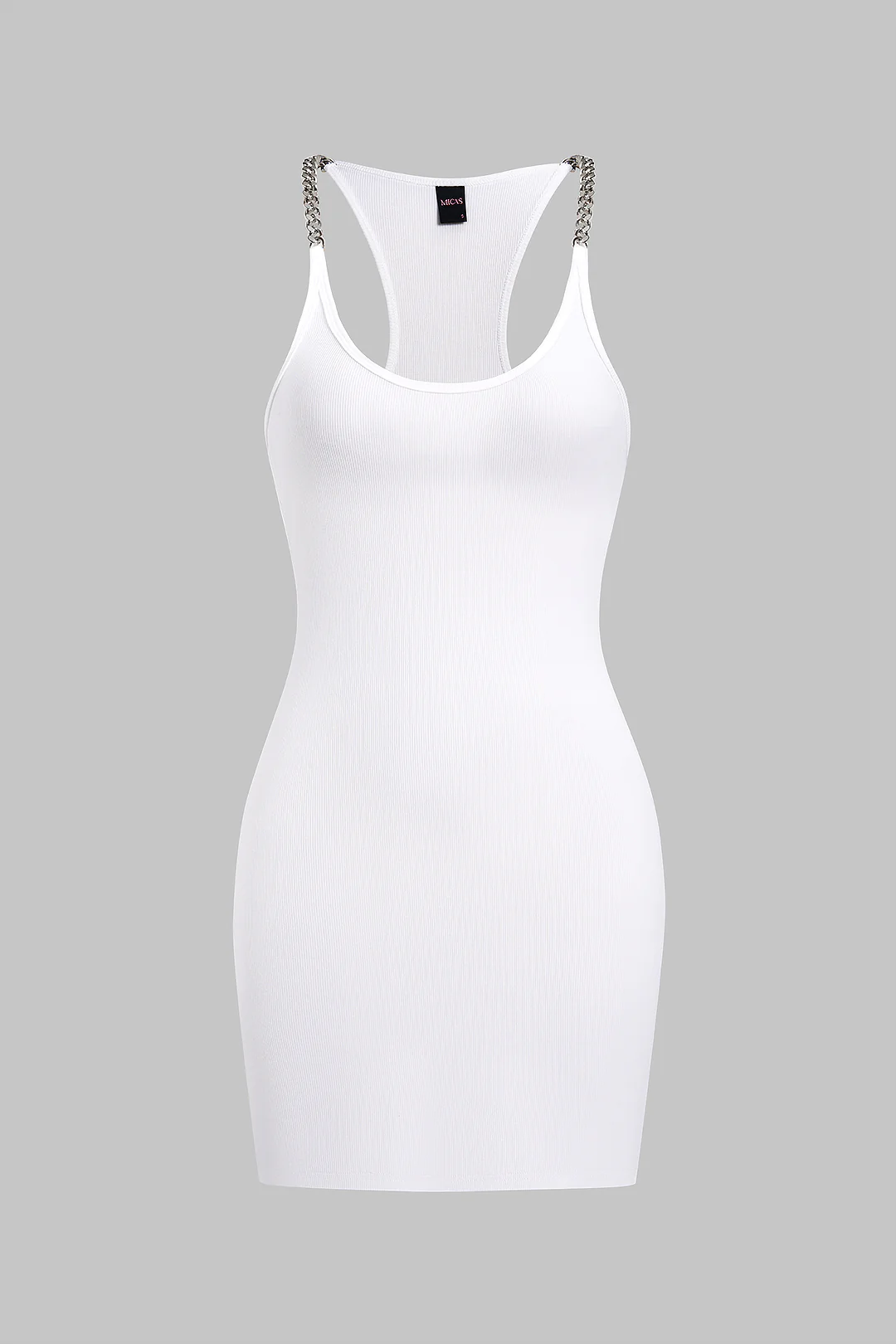 Chain Decor Sleeveless Mini Dress - Flockneti