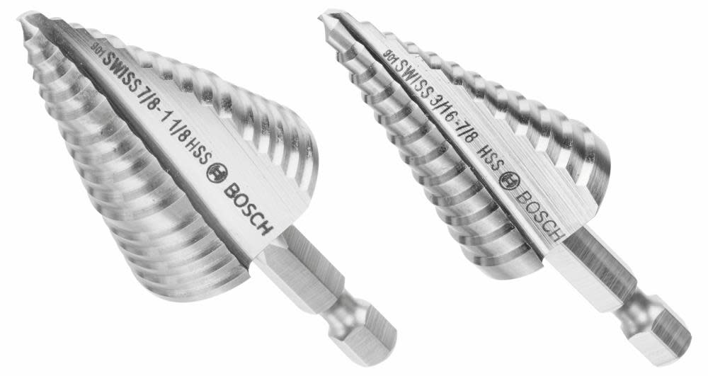 Bosch High Speed Steel Impact Tough Turbo Step Drill Bit Set 2pc - Flockneti