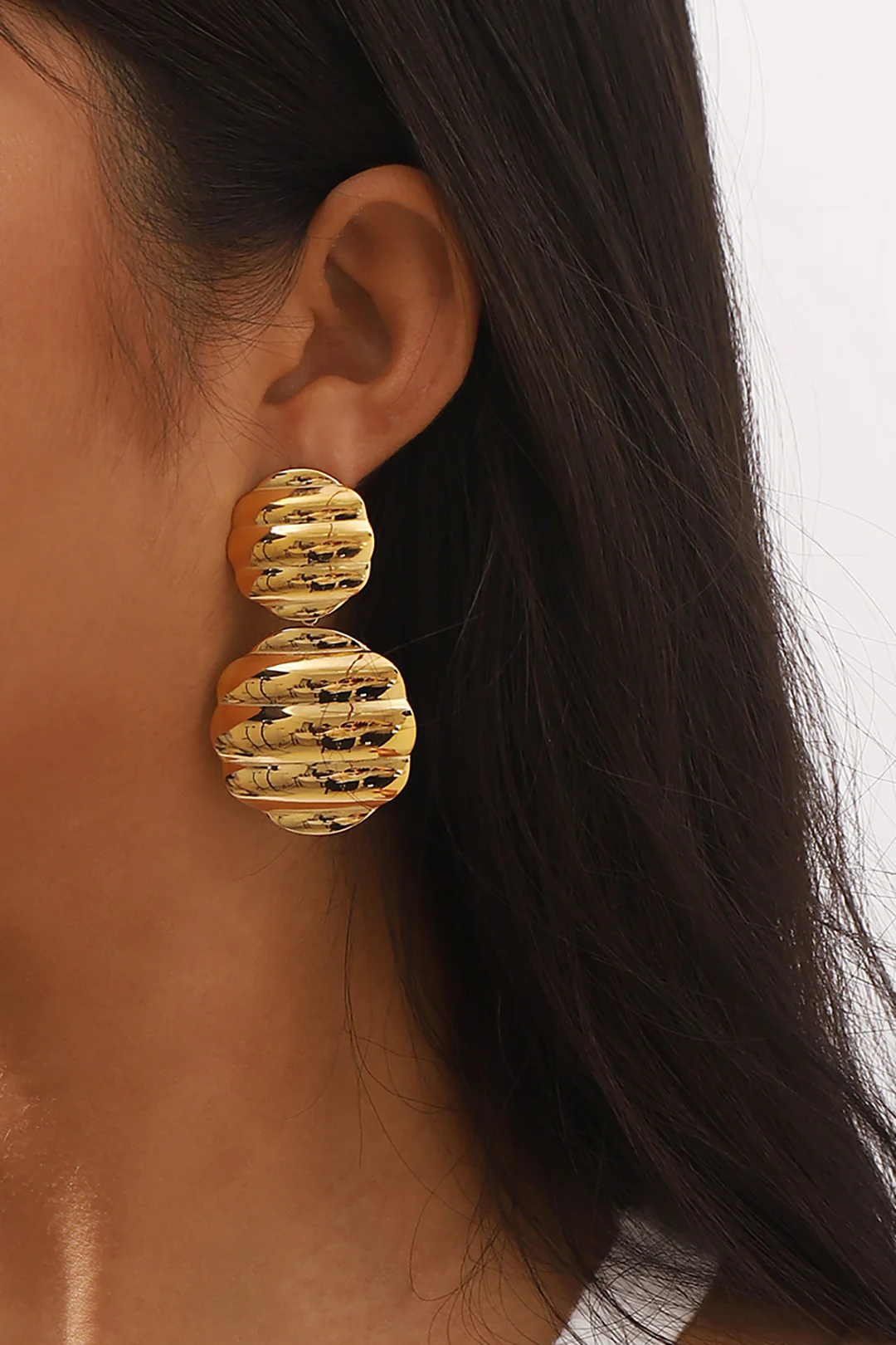 Alloy Stripes Print Earrings - Flockneti