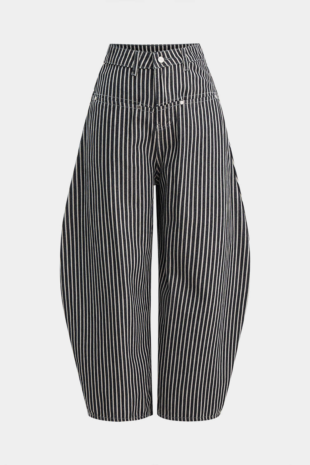 Stripes Print Barrel Pants - Flockneti