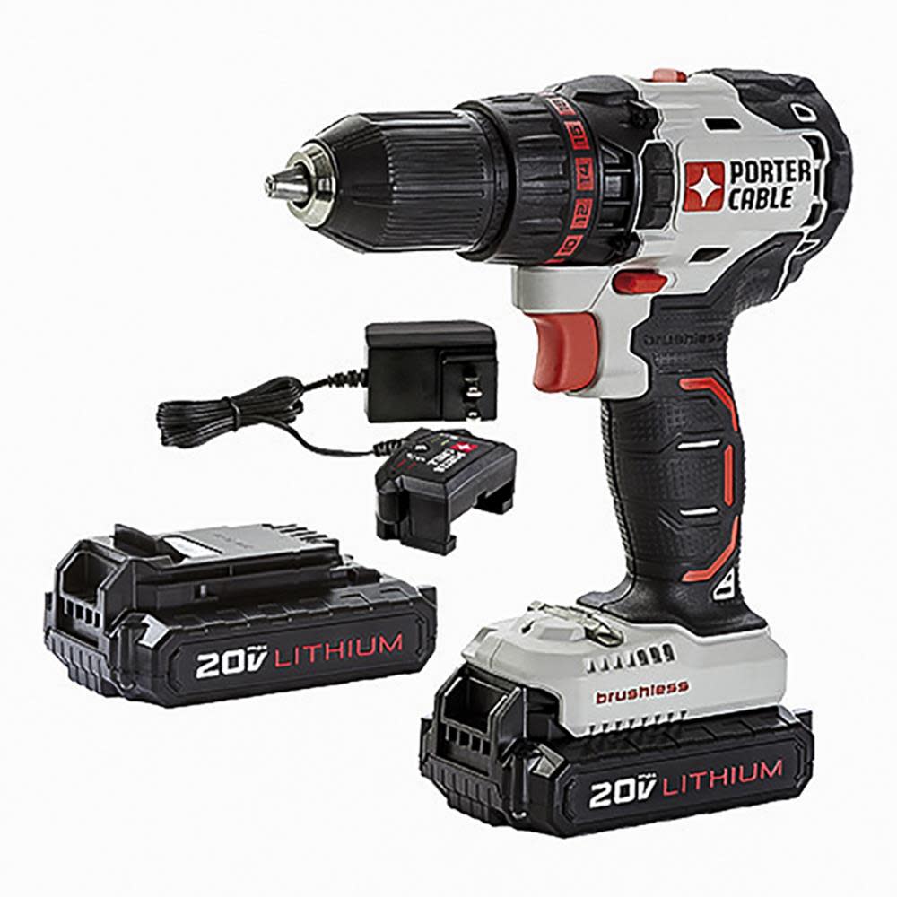 Porter Cable 20V MAX Brushless Lithium-Ion Cordless Drill (PCC608LB) Kit - Flockneti
