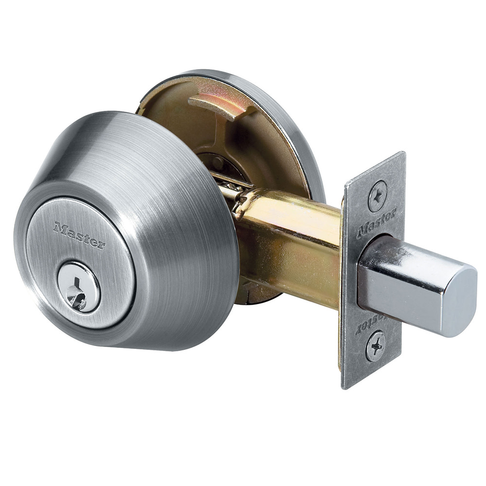 Master Lock Satin Nickel Finished Single Cylinder Door Deadbolt - Flockneti