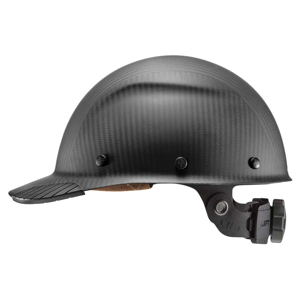 Lift Safety Hard Hat DAX Matte Black Carbon Fiber Cap Style - Flockneti