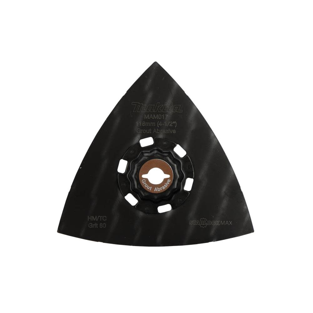 Makita StarlockMax Oscillating Multi Tool 4 1/2″ Tungsten Carbide 60 Grit Delta Triangle Sanding Pad - Flockneti