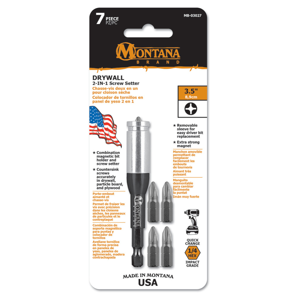 Montana Brand Tools 2 in 1 Drywall Screw Setter 7pc - Flockneti