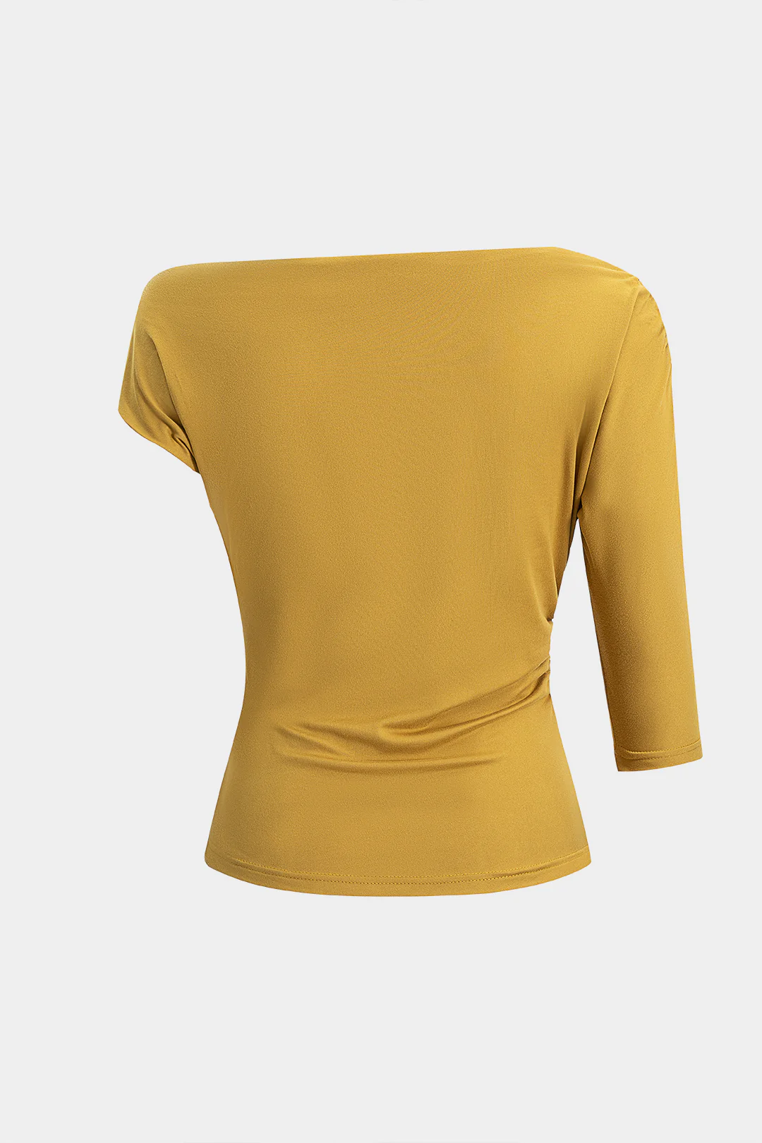 Metallic Asymmetrical Shoulder Short Sleeve T-Shirt - Flockneti