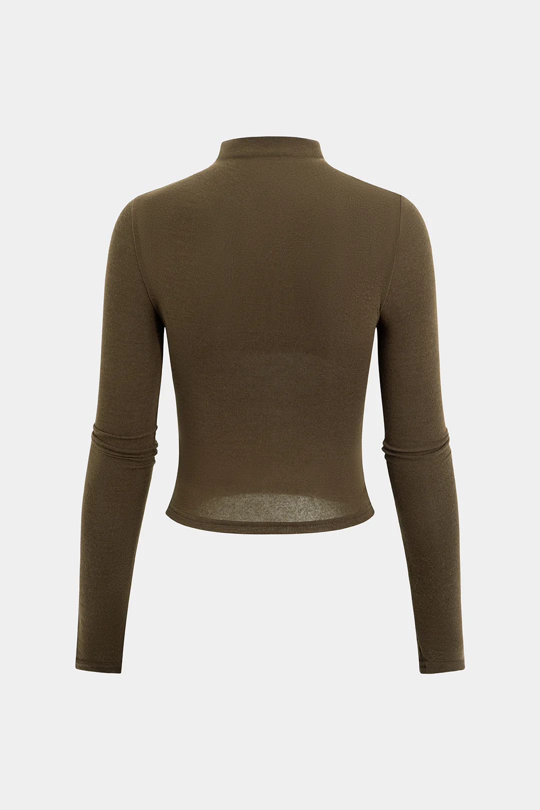 Mock Neck Ruched Long-Sleeve Top - Flockneti