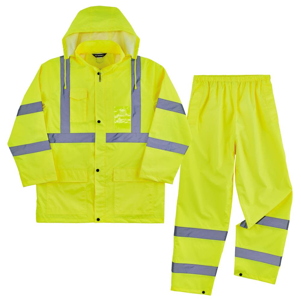 Ergodyne GloWear 8376K Lightweight Rain Suit Lime Medium - Flockneti