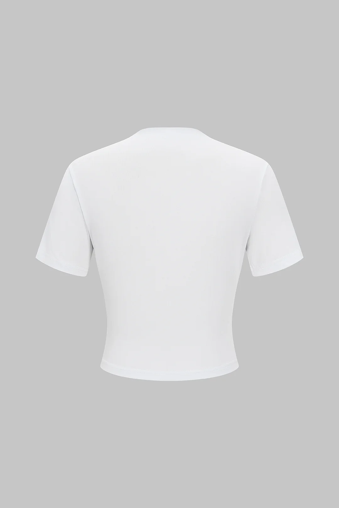 Mock Neck Ruched Short Sleeve T-Shirt - Flockneti