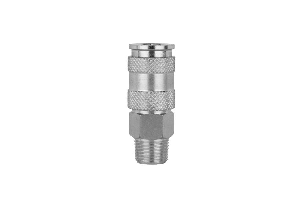 Milton Quick-Connect Steel Coupler 3/8″ MNPT High Flow (V-Style) - Flockneti