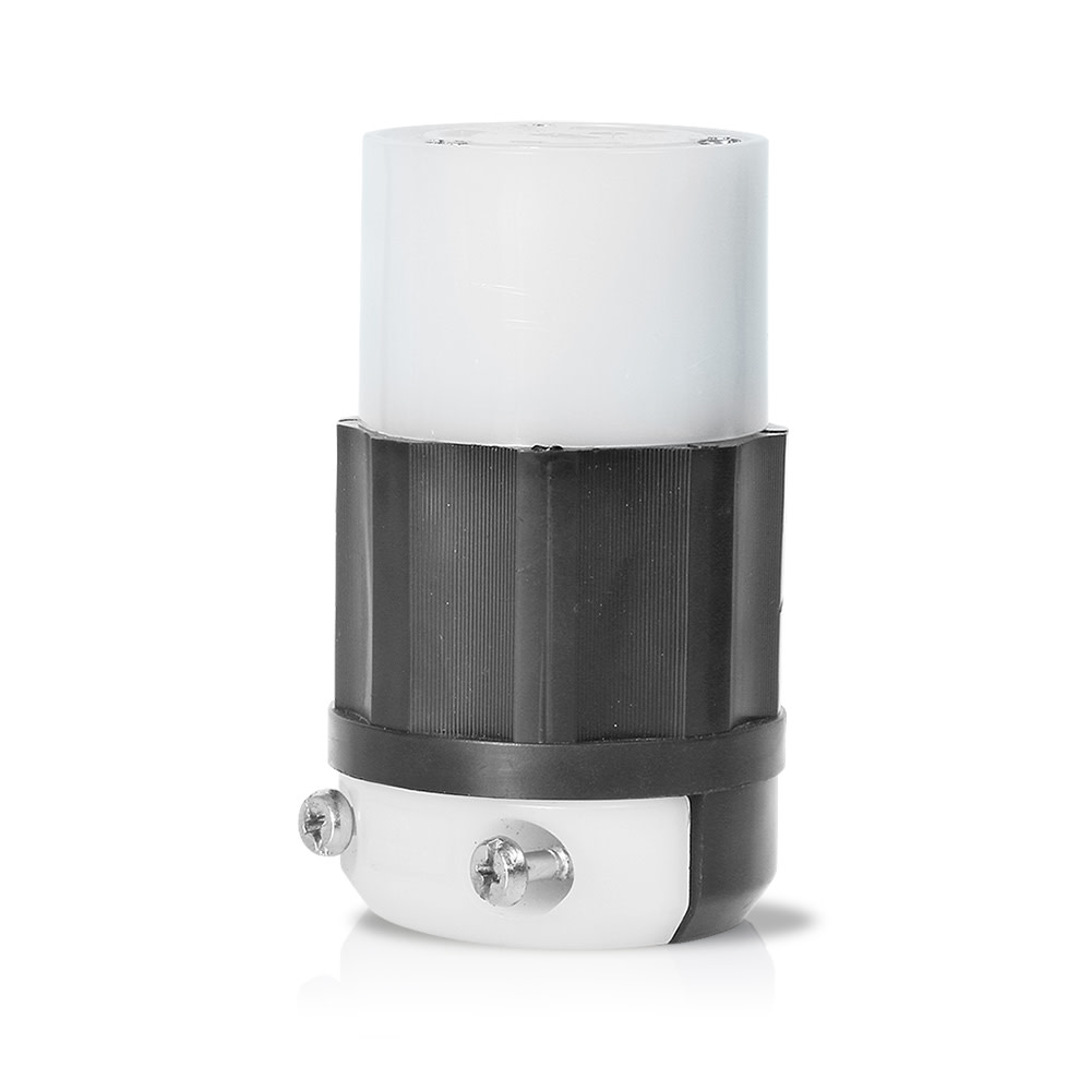 Leviton Grounded Locking Connector 15A 125V Nylon Black & White - Flockneti