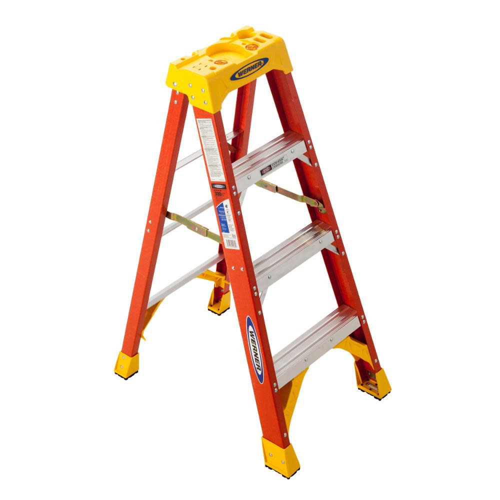 Werner 4ft Type IA Fiberglass Step Ladder 6204 - Flockneti
