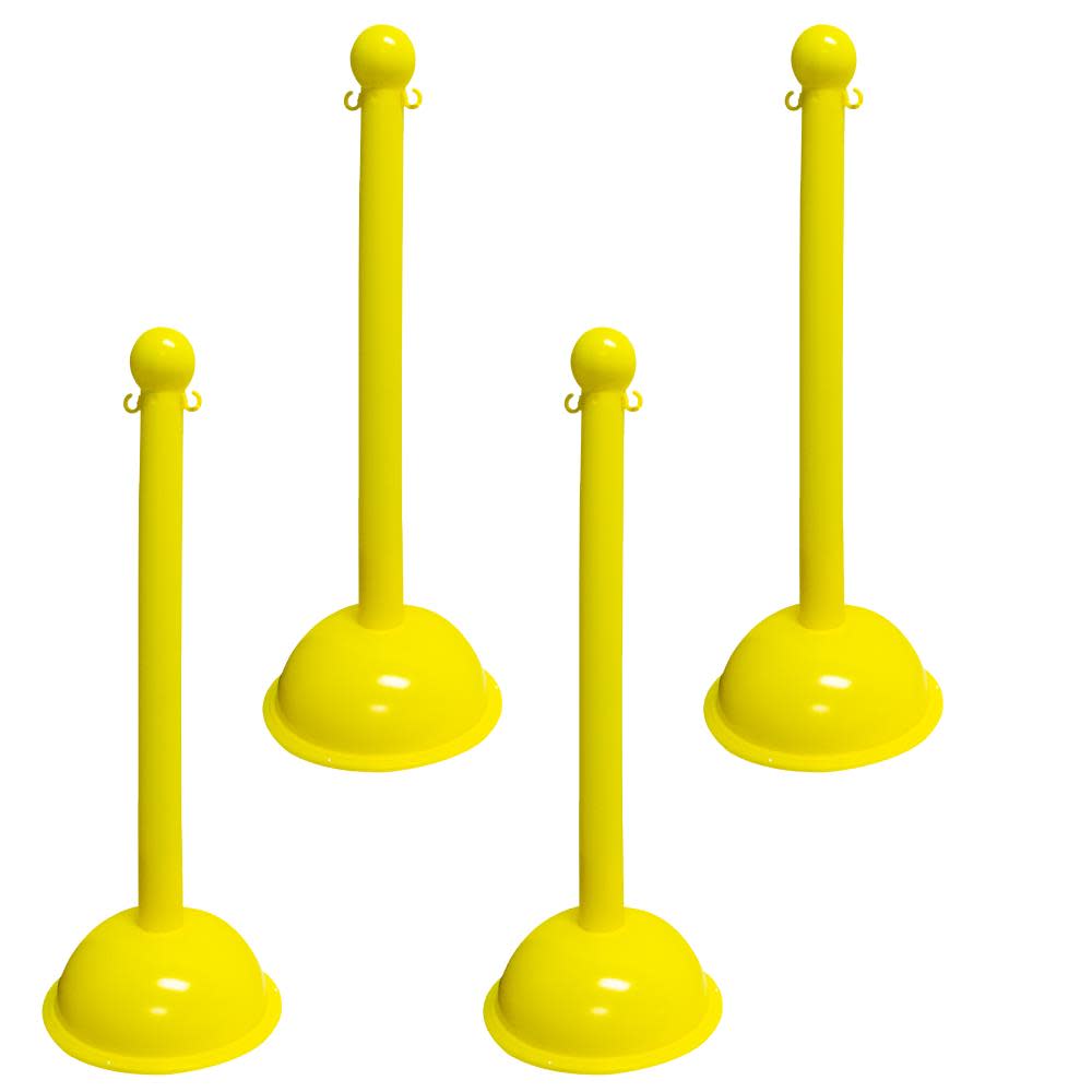Mr Chain Yellow Heavy Duty Stanchion (4-Pack) - Flockneti