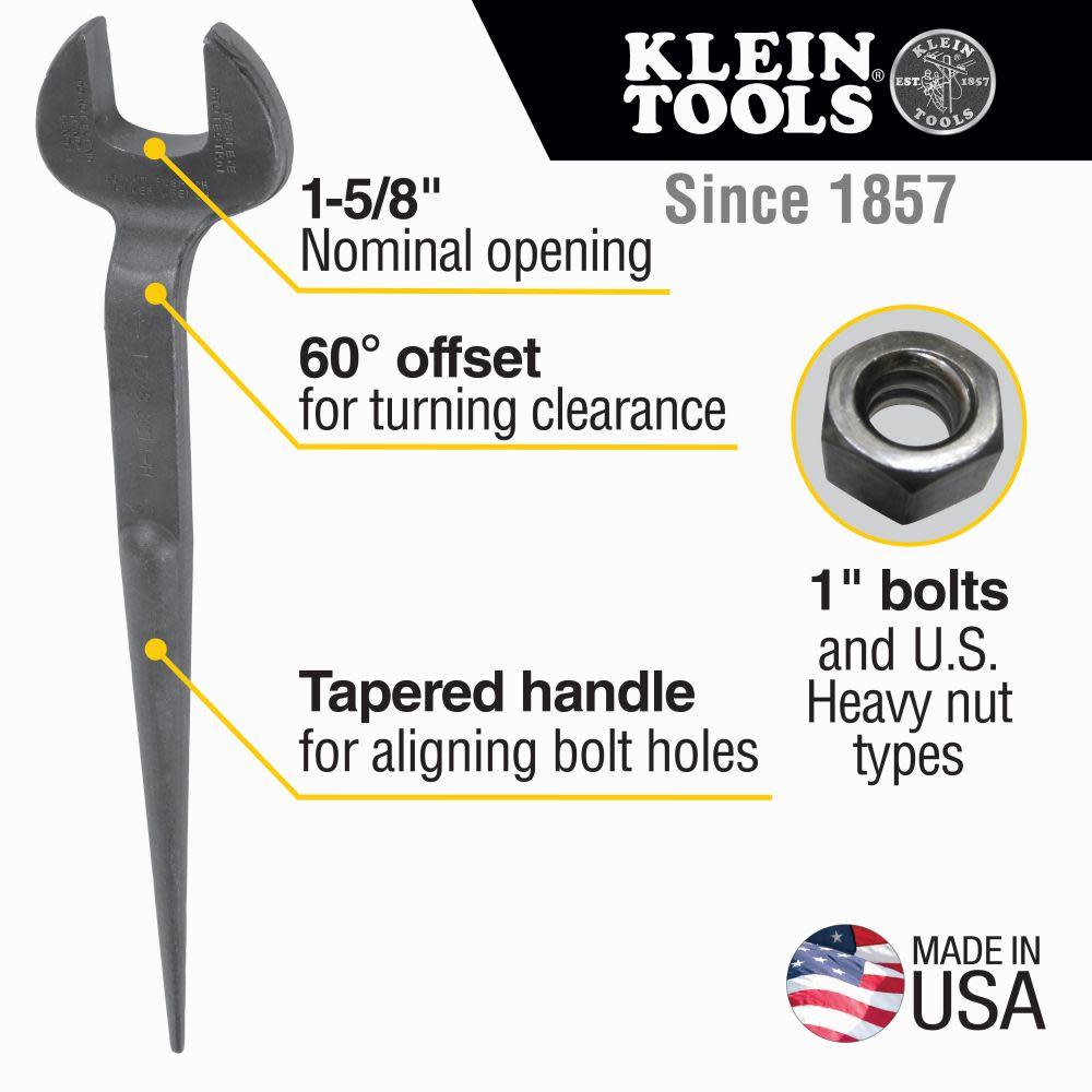 Klein Tools Spud Wrench 1-5/8″ Heavy Nut - Flockneti